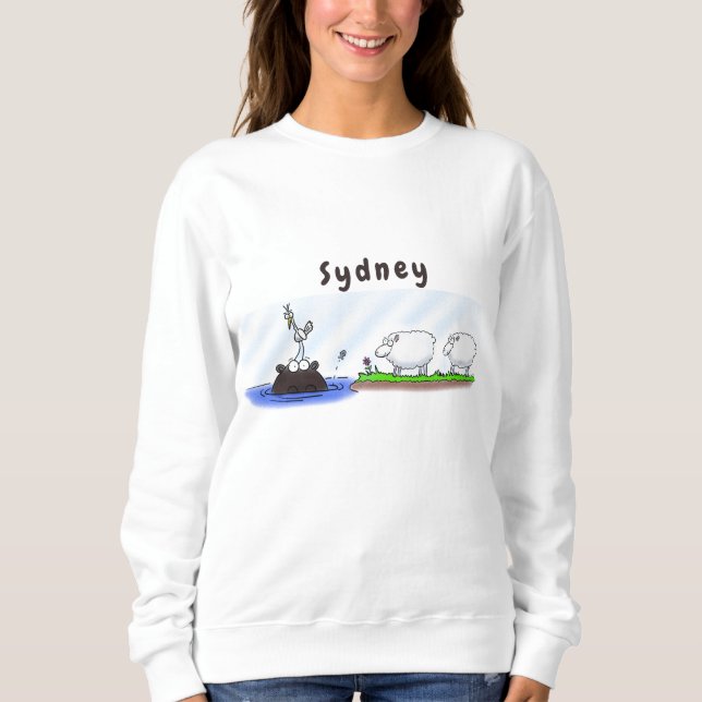 Funny hippo birdie two ewes sweatshirt (Front)