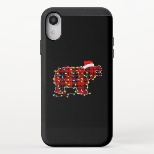 Funny Hippo Christmas Light Matching Family iPhone XR Slider Case