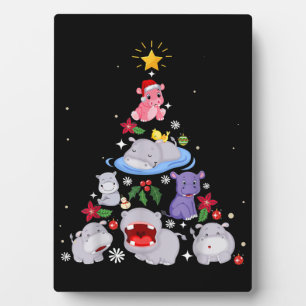 Funny Hippo Christmas Tree   Xmas Hippopotamus Plaque