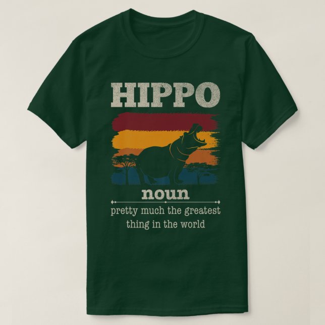 Funny Hippo Definition Cool Hippo Animals Humor Hi T-Shirt (Design Front)