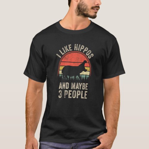 Funny Hippo Design Art Graphic Hippos Zoo Animal L T_Shirt