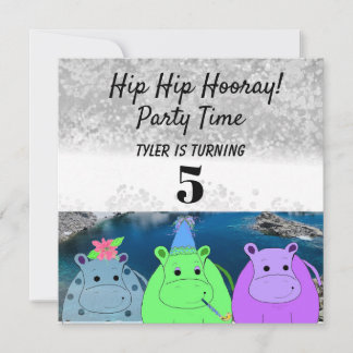 Funny Hippo Party Invitation
