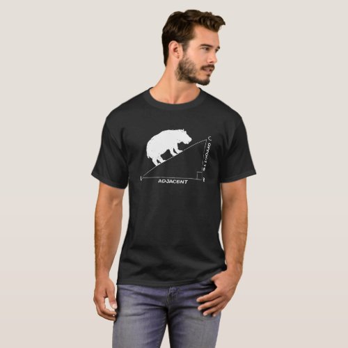 funny hippopotamus hypotenuse Math hippo triangle T_Shirt