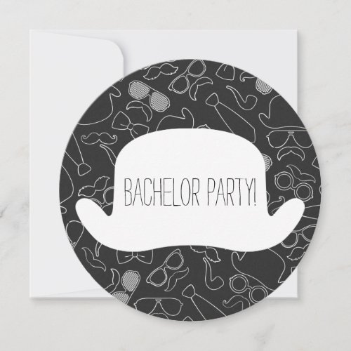 Funny Hipster Bachelor Party Invitation