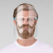Funny Hipster Beard & Handlebar Mustache Face Shield (Insitu)