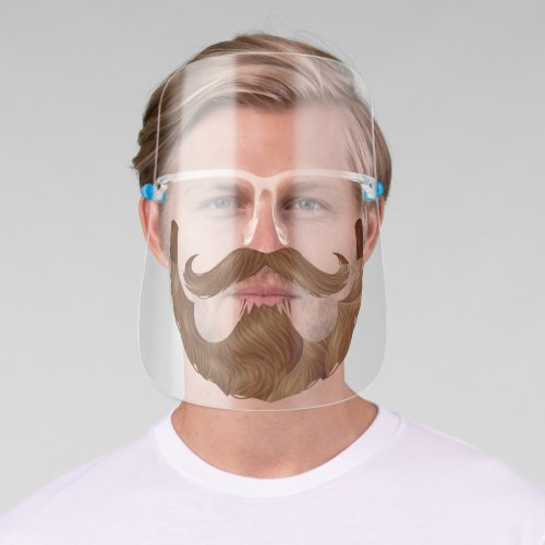Funny Hipster Beard  Handlebar Mustache Face Shield