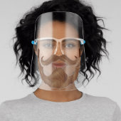 Funny Hipster Beard & Handlebar Mustache Face Shield (Insitu)