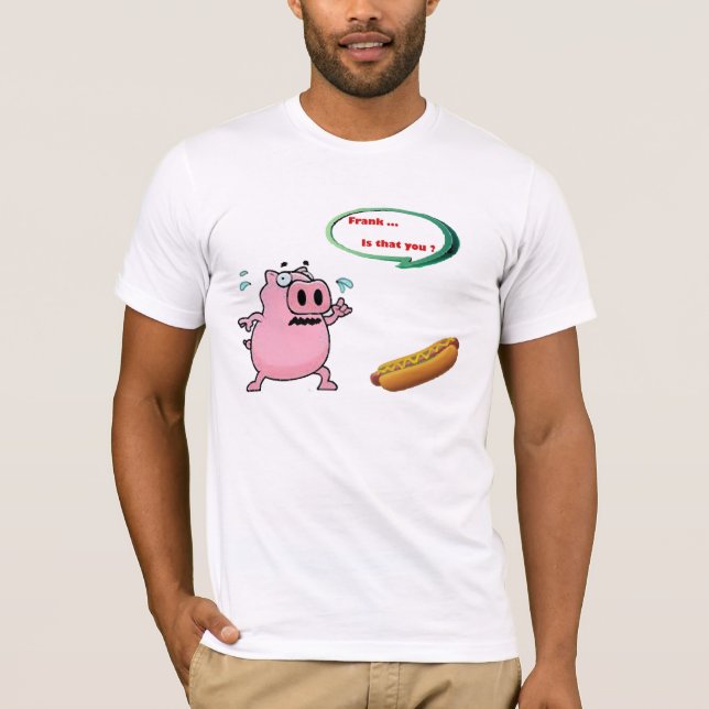 Funny Hipster Frank Quirky Hot Dog T-Shirt (Front)
