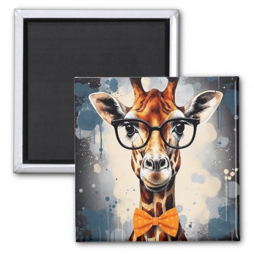 Funny Hipster Giraffe Zoo Animals Wildlife Urban Magnet