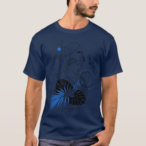 Funny Hipster Greek Goddess Athena Roman God Miner T_Shirt