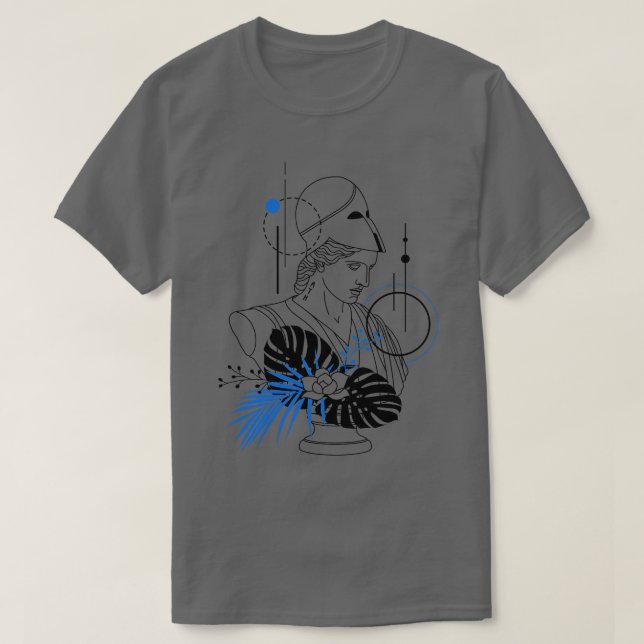 Funny Hipster Greek Goddess Athena Roman God Miner T-Shirt (Design Front)
