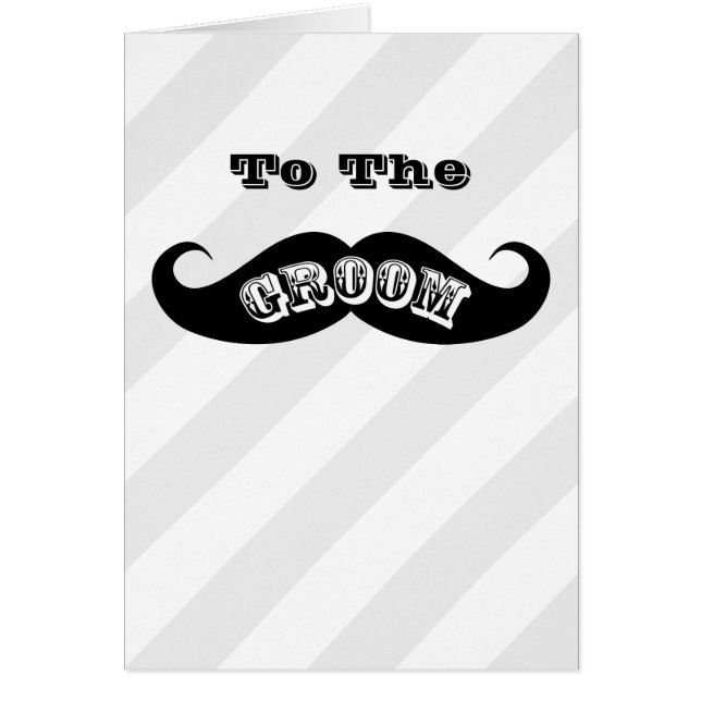 Funny Hipster Groom Mustache Cards (Front)
