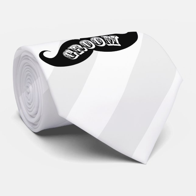 Funny Hipster Groom Mustache Tie (Rolled)