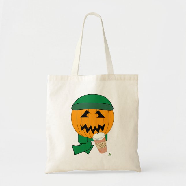 Funny Hipster Jack-o-lantern Halloween Art Tote Bag (Front)