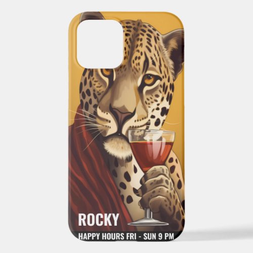 Funny Hipster Leopard Delight Cocktail Customized iPhone 12 Case