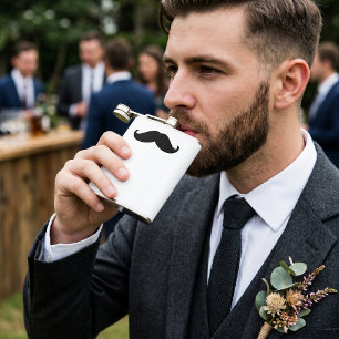 Funny Hipster Mustache Flask