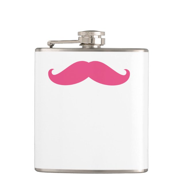 Funny Hipster Mustache Hip Flask (Front)