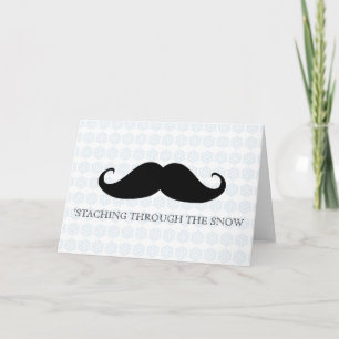 Funny hipster mustache holiday xmas mustaches card