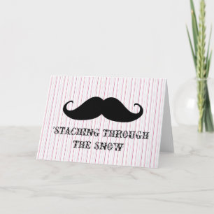 Funny hipster mustache holiday xmas mustaches card