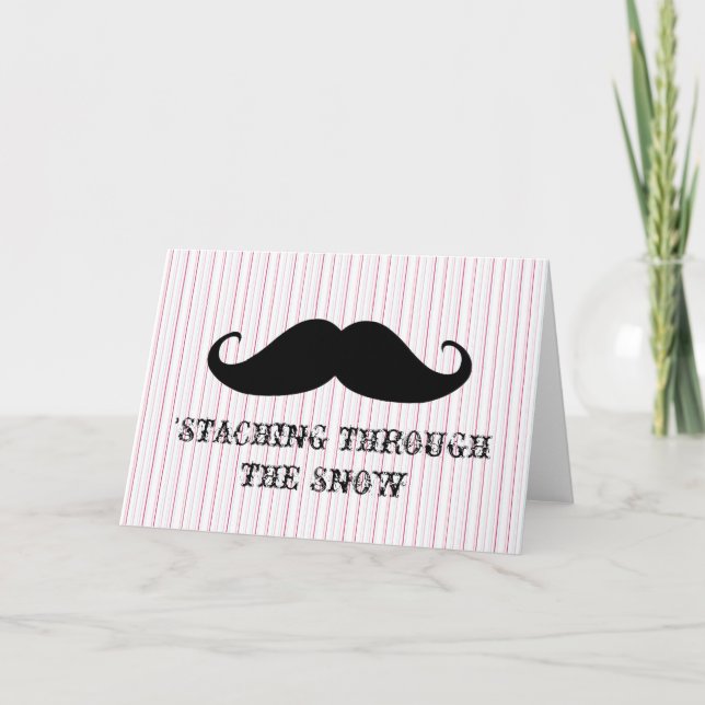 Funny hipster mustache holiday xmas mustaches card (Front)