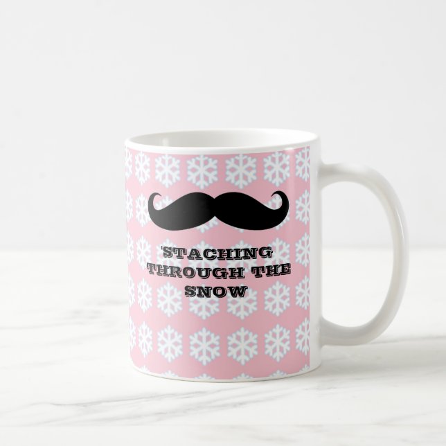 Funny hipster mustache holiday xmas mustaches coffee mug (Right)