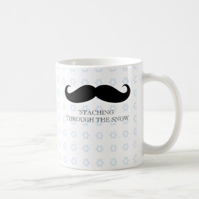 Funny hipster mustache holiday xmas mustaches coffee mug (Right)