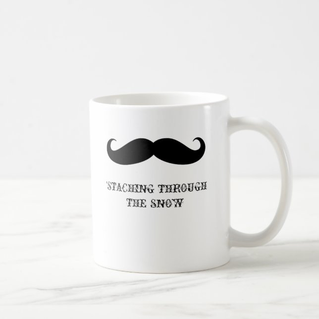 Funny hipster mustache holiday xmas mustaches coffee mug (Right)