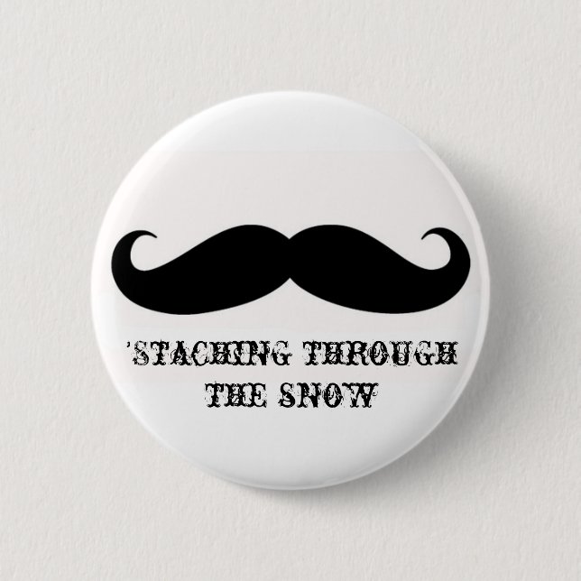 Funny hipster mustache holiday xmas mustaches pinback button (Front)