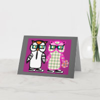 Funny Hipster Owls Happy Anniversary Card