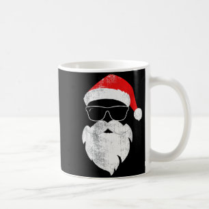 Funny Hipster Santa Face With Hat Beard & Gles Coffee Mug