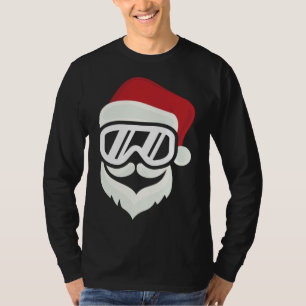 Funny Hipster Santa with Ski Goggles Snowboard Gif T-Shirt