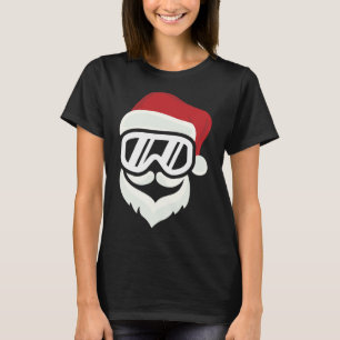 Funny Hipster Santa with Ski Goggles Snowboard Gif T-Shirt