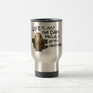Funny His or Hers Busy Beaver On The Go Travel Mug