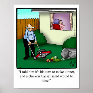 Funny "His Turn to Make Dinner" Humor Poster