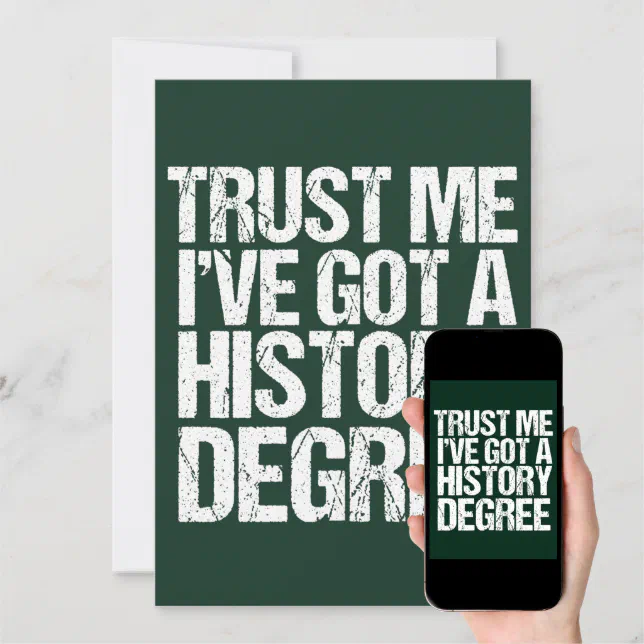 Funny History Degree Historian Graduation Quote Card Zazzle