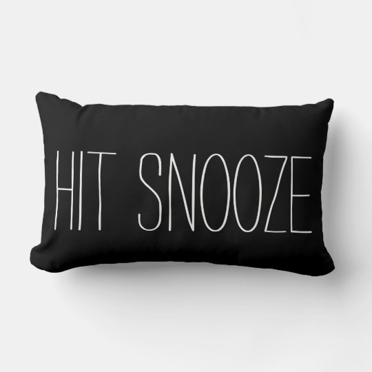 Funny Hit Snooze black white modern trendy humor Lumbar Pillow | Zazzle.com