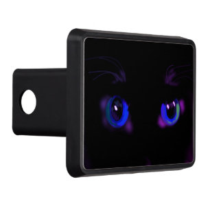 Funny Hitch Cover with Blue Eyed Black Cat