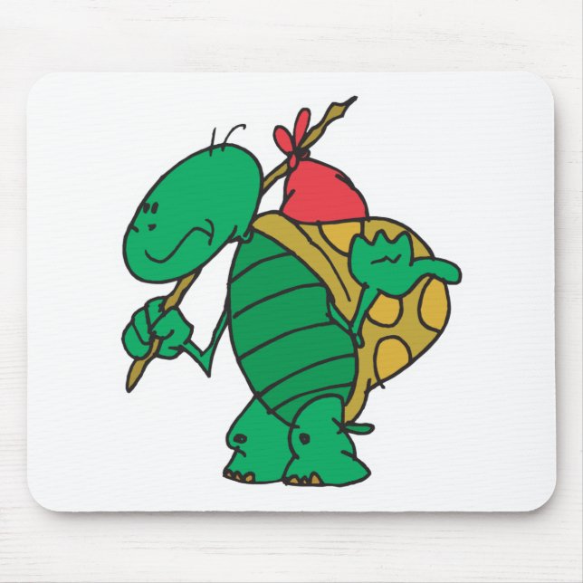 funny hitchhiker turtle mouse pad (Front)