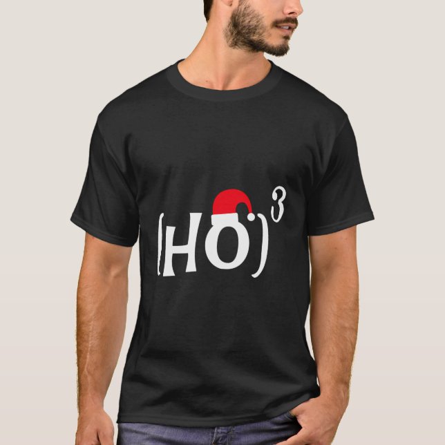Funny Ho Cubed Christmas Math T-Shirt (Front)