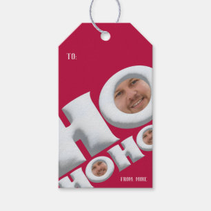 Funny “HO HO HO”Christmas Gift Tag with Your Photo