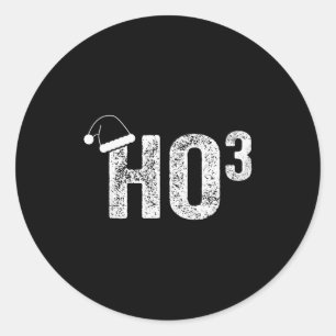 Funny Ho Ho Ho Ho3 Math Teacher Santa Hat Christma Classic Round Sticker