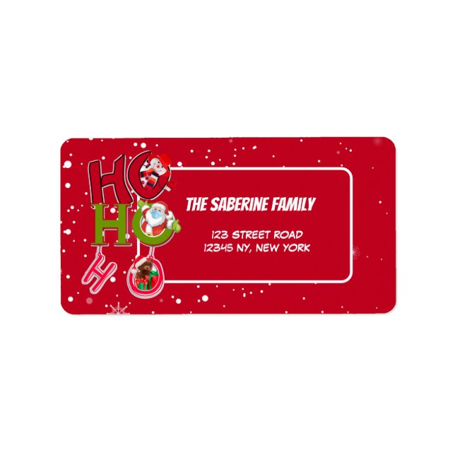 Funny HO HO HO Retro Christmas Holiday Address  Label (Front)