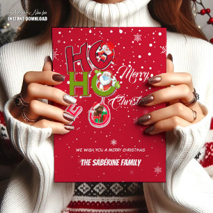 Funny HO HO HO Retro Christmas Holiday  Postcard