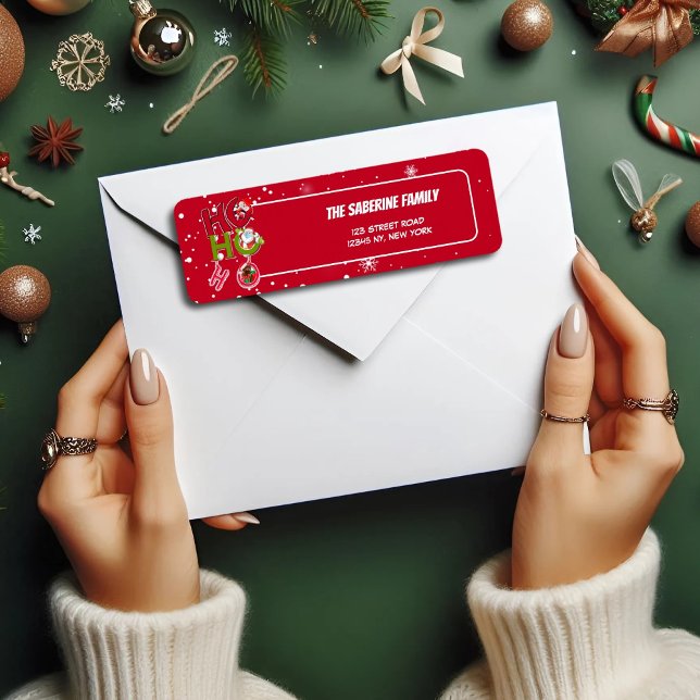 Funny HO HO HO Retro Christmas Holiday Return  Label (Creator Uploaded)