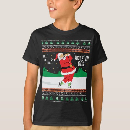 Funny Ho Ho Ho Ugly Santa Golf Christmas Sweater J