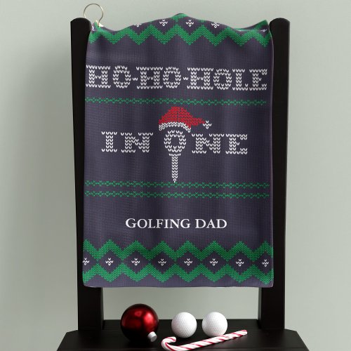 Funny Ho Ho Hole in One Blue and Green Golf Towel