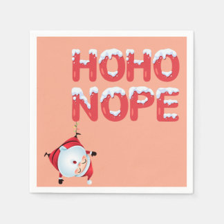 Funny Ho Ho Nope Christmas Napkins