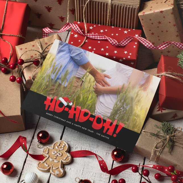 Funny Ho Ho Oh We're Expecting Christmas Holiday Card (Creator Uploaded)