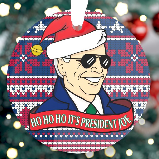 Funny Ho Its President Joe Biden Acrylic Christmas Ornament (Creator Uploaded)