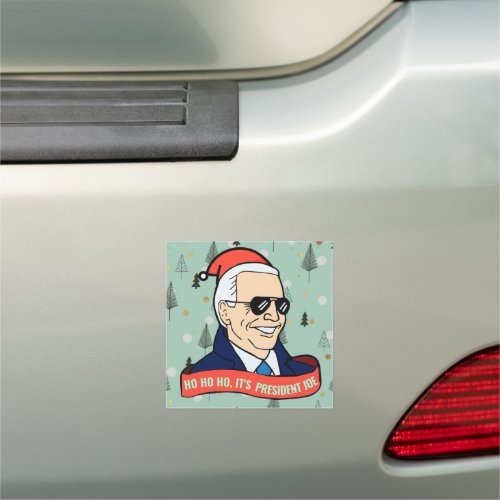 Funny Ho its President Joe Biden Christmas Bumper Car Magnet